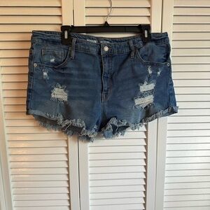 Mossimo High Rise Mini Shorts 18/34 Frayed Bottom